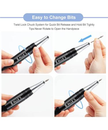 Professional Electric Nail Drill 30000 RPM Efile Set with Bits and Sanding Bands (Grey) - Buy Online on GoSupps.com