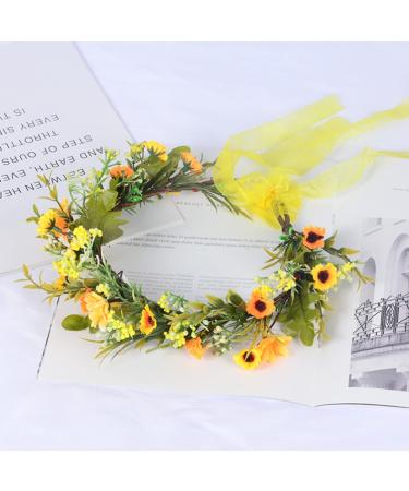 Lurrose Sunflower Crown | Bridal Flower Headdress | Hair Wreath for Weddings & Festivals | Birthday Photo Props - Buy Online on GoSupps.com