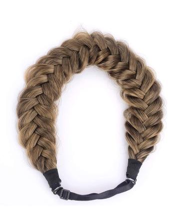BOBIYA Messy Wide 2 Strands Synthetic Hair Braided Headband - Claybank | Stylish Hairband for Effortless Updos | International Shipping Available - Buy Online on GoSupps.com