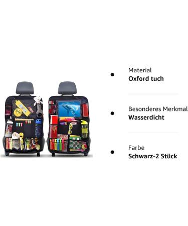 Buy Aiqinu Waterproof Car Backrest Protection & Organizer - 2 Pack Black Oxford Cloth Seat Organizer for Kids | Ample Storage Space & Easy Care - Buy Online on GoSupps.com