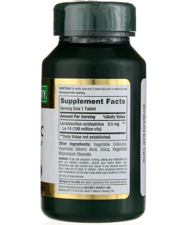 Nature's Bounty Probiotic Acidophilus Tablets - 120 Count (Pack of 1) | Digestive Health Support - Buy Online on GoSupps.com