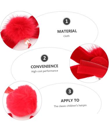 minkissy 3 Pairs new year hairpin girl hair accessories hair clip bow hair clips bowknot hair clip New Year Headdress red barrettes Stylish Hair Clips fabric - Buy Online on GoSupps.com