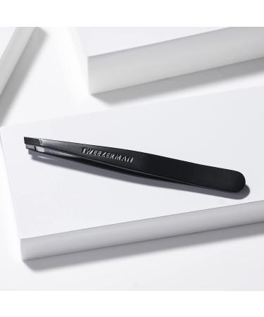 TWEEZERMAN Stainless Steel Tweezers - Hand-Filed Beveled Tip for Precision Hair Plucking - Matte Black | International Shipping Available - Buy Online on GoSupps.com