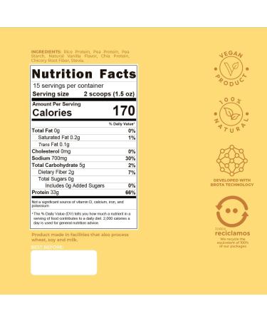 Buy Delicious Vanilla Plant Based Protein Powder - 33g Protein per Serving | Ideal for Athletes & Fitness Enthusiasts - International Shipping Available - Buy Online on GoSupps.com