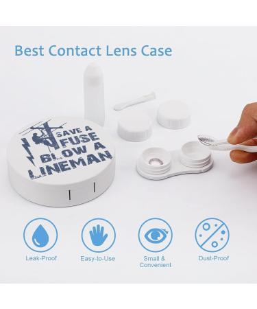 Lineman Save A Fuse - Blow A Lineman Round Case For Contact Lens Kit Storage Box with Mirror Printed - Buy Online on GoSupps.com