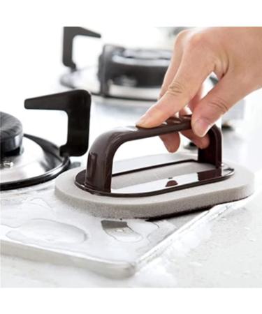 Emery Sponge Kitchen Pot Brush Emery Sponge Brush with Handle Kitchen Pot Brush Rust Cleaning Tool Emery Sponge Brush Eraser Scrub Sink Pot Dish Scrubber Bathroom Cleaning Brush Brown - Buy Online on GoSupps.com