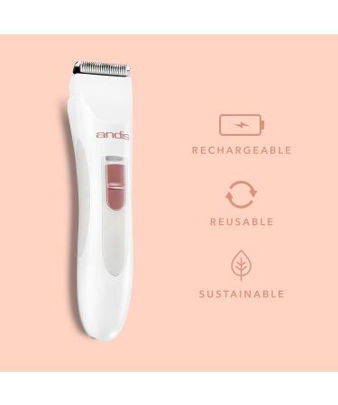 Andis 24630 Women's Personal Electric Trimmer - Detachable Stainless-Steel Blade - for Legs  Underarms Hair Removal - Rechargeable Cordless Slim Design - 6-Piece Kit  White - Buy Online on GoSupps.com