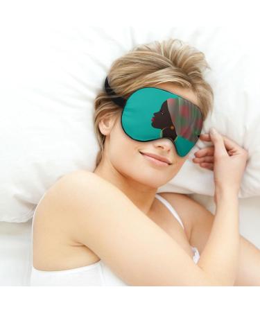 LynaRei Blue African Woman Sleep Mask - Elastic Blackout Eye Cover for Full Night's Sleep and Travel - Buy Online on GoSupps.com