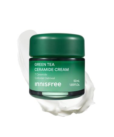 innisfree Green Tea Ceramide Cream Hydrating Rescue Cream for Dry Sensitive and Eczema Prone Skin