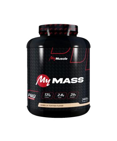 MyMUSCLE - My Mass Hard Gainer Powder Muscle Masking Vanilla Toffee Fudge 3.4 kg 19 Servings