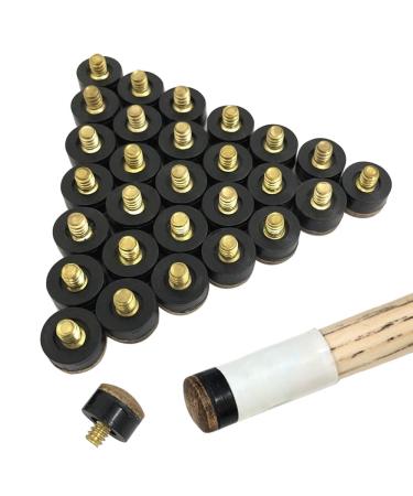 YuCool 30 Pieces Screw-on Cue Tips Hard Leather Billiard Pool Cue Stick Replacements-13mm