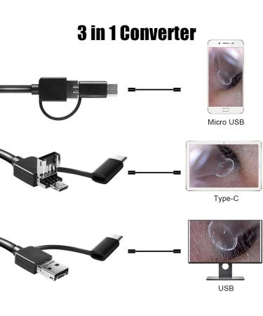 3-in-1 USB Earwax Removal Tool with HD Camera and LED Light - Ear Cleaner Endoscope for Adults, Kids, and Pets - Compatible with Android Smart Phones - Buy Online on GoSupps.com