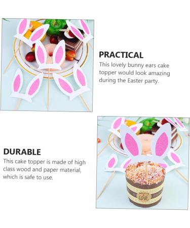 Toyvian 30pcs Rabbit Ears Plug Birthday Cake Decors Glitter Bunny Ear Happy Birthday Cake Birthday Party Photo Prop Prince Paper Cups Decoration for Cake Girl Pink Baby Wood Decorations - Buy Online on GoSupps.com