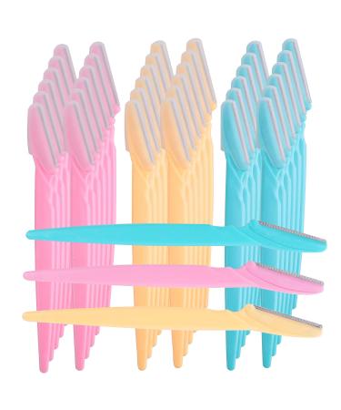 Foraineam 90 Pieces Eyebrow Razors Multipurpose Exfoliating Tool Eyebrow Trimmer Shaper Face Razor with Precision Cover