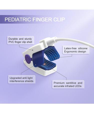 SkMeditec Compatible with Nellcor SpO2 Sensor - 9.8 Foot Reusable Child Finger Clip Probe for Oxismart Module - 7-Pin Connection Optimize Patient Monitoring - Buy Online on GoSupps.com