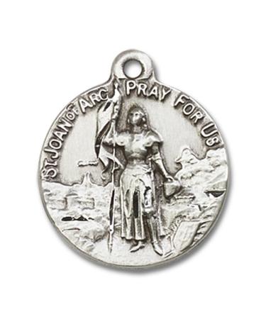 St. Joan of Arc Pendant - Sterling Silver 7/8 x 3/4 inches with Chain - Buy Online on GoSupps.com