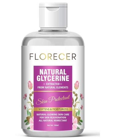 Flor.cer Glycerine for Face |100% Pure & Natural Glycerine liquid for face Beauty and Skin Care | Pure & Unscented Glycerine - Pharmaceutical Grade 100% Vegan Hypoallergenic (100 Gram)
