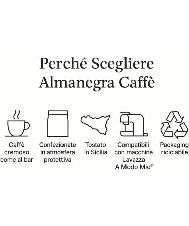  Almanegra Caff Almanigra Coffee Capsules Compatible with Lavazza to Modo Mio Arabica Reserve Mix (Pack of 100) - Buy Online on GoSupps.com