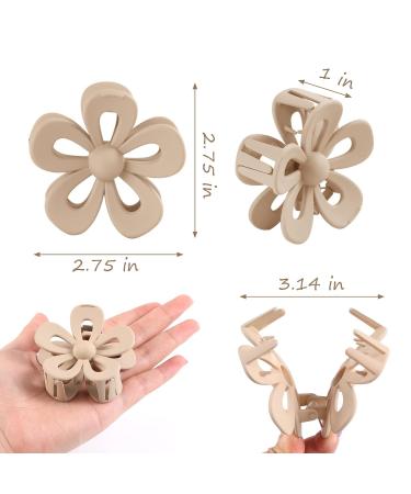 Daisy Flower Hair Clips for Women Girls - 6 Pack Medium Claw Clips for Thick Thin Hair - Non Slip Matte Neutral Jaw Clips - Brown - Buy Online on GoSupps.com