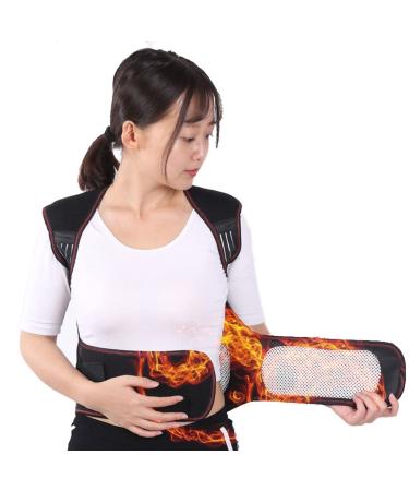 Back Braces Self-Heating Vest Posture Correction Back Pain 67Pcs Magnets Tourmaline Back Support Waist Brace Back Posture Vest Spine Shoulder Lumbar Belt (Size : Large) (Medium)