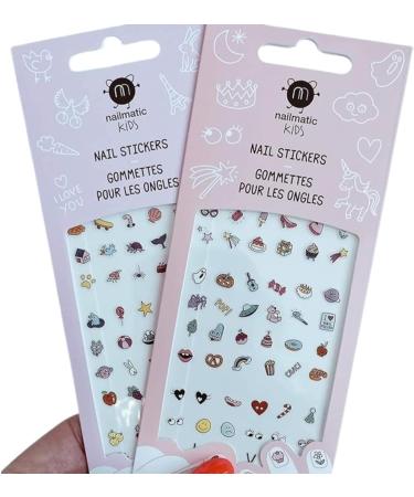 Nailmatic Magic Nail Stickers for Kids - 72 Pc Cute Nail Stickers for Nail Art DIY Manicure Decals Self Adhesive - Halloween Unicorn Rainbow Heart Star - Buy Online on GoSupps.com
