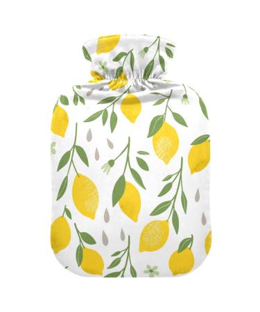 Heat bottle with reference 1 l of durable warm-up bag for handwheel warmer shoulder and neck pain cramps heating press and heat therapy patterns of yellow lemon fruits