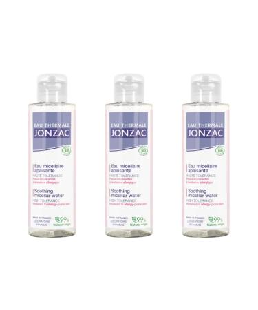 JONZAC Eau Thermale Jonzac | Soothing Micellar Water - Reactive Control | Cleanses - Removes Make-Up - Soothes | High Tolerance | Reactive & Intolerant Skin | 99% Natural Origin | Pack of 3 x 100 ml