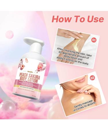 Peach Blossoms Cherry Blossoms Body Lotion Firming Moisturizer for Dry Skin with Niacinamide & Hyaluronic Nourish Skin Non- Sticky Refreshing Quickly Absorbed - Buy Online on GoSupps.com