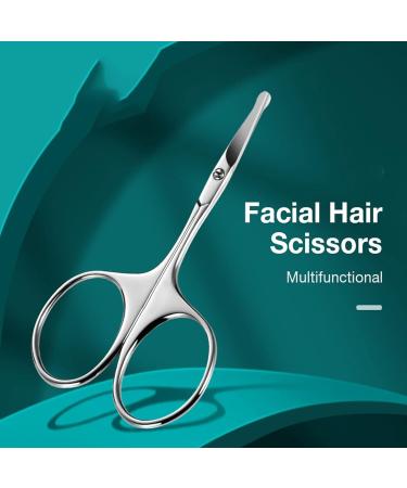 UNbit Nose Hair Trimmer Facial Hair Scissors Rounded Professional Stainless Steel Mustache Nose Hair Beard Eyebrows Eyelashes Trimming Clippers Trimmer - Buy Online on GoSupps.com
