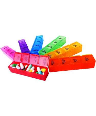 Inspirations 7-Day AM/PM Pill Organizer Box | Black Leather | Snap Lids & Detachable Compartments for Pills & Vitamins - International Shipping Available - Buy Online on GoSupps.com