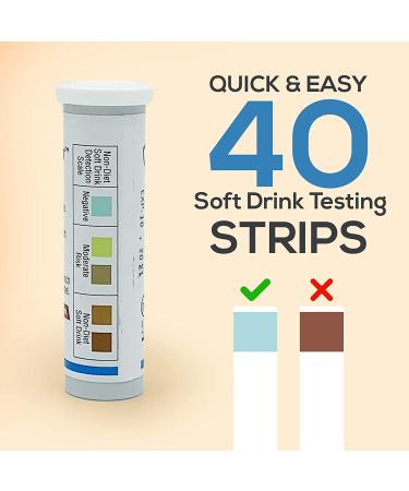 DietDetector Test Strips - 40 Strips | Detect Non-Diet Soft Drinks | Ideal for Diabetics & Keto | Prevent Accidental Consumption - Buy Online on GoSupps.com