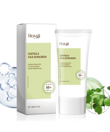 Centella Sunscreen Madagascar Centella Face Sunscreen SPF 50 Sun Protection Factor 50 Korean Sunscreen Centella Skincare Anti-Aging UVA UVB Waterproof Hydrating Face Cream SPF 50 for Daily Use