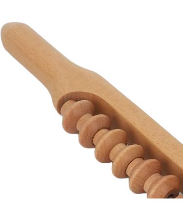 Wood Lymphatic Massage Roll Rod | Myofascial Relief & Gastro-Cellulite Massager | 10-Wheel Body Massage Tool for Optimal Wellness - Buy Online on GoSupps.com