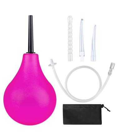 Enema Bulb 7.6oz Douche Enema Kit Includes 4 Nozzles for Women & Men Purple with Storage Bag