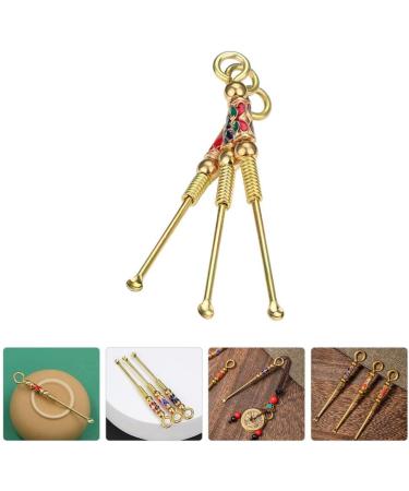Healeved 3pcs Copper Brass Ear Spoon Ear Cleaner Set with Keychain - Ear Wax Remover Tool Pendant for Ear Cleaning - Buy Online on GoSupps.com