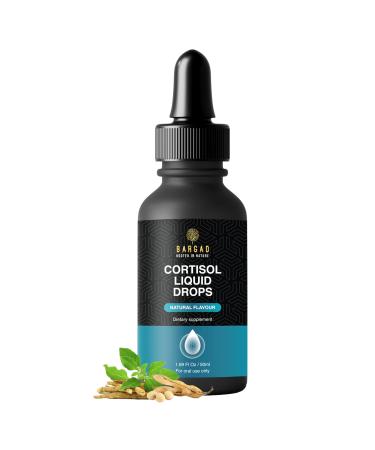 Bargad Cortisol Drops Natural Herbal Liquid Supplement for Daily Stress Support Mood Balance & Adrenal Health Calming Botanical Extracts Alcohol-Free Formula 2 fl oz