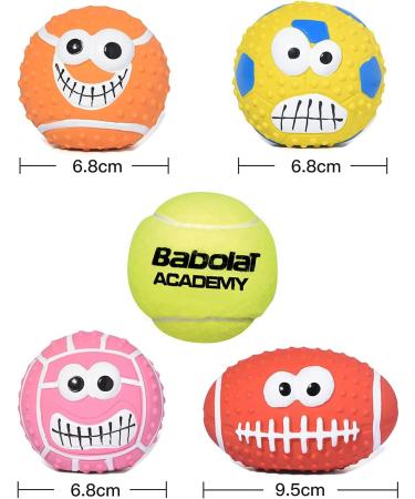 Tongktai Squeaky Dog Balls - 4 Pack Latex Fetch Toys for Medium & Small Pets | Soft & Bouncy 2.7'' Interactive Play - Buy Online on GoSupps.com