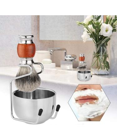 Penggenga 2-in-1 Shaving Set for Men | Razor & Brush Gift Set with Stand & Soap Bowl | Premium Manual Shaving Essentials - Silver - Buy Online on GoSupps.com