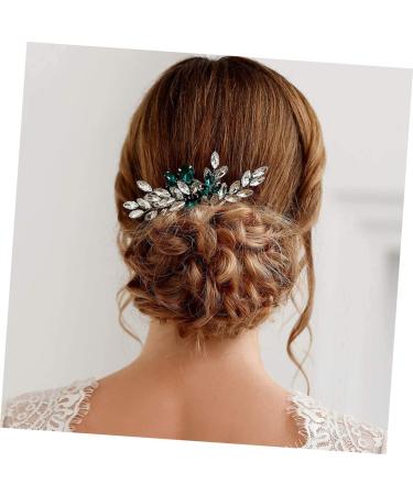 Ipetboom Bridal Comb Crystal Hair Comb Hair Side Flower Hair Combs Green Rhinestone Hair Clip Crystal Headpiece Styling Hair Clips Alloy Western Style Accessories Dinner Party - Buy Online on GoSupps.com