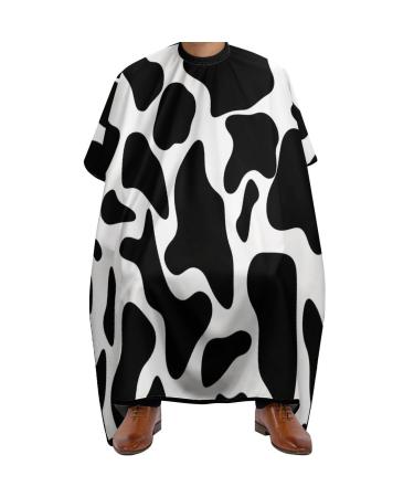 Cow Spot Barber Cape for Men Women Waterproof Hair Cutting Cape Salon Cape with Adjustable Snap Closure Hair Cutting Accessories