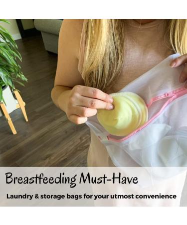Organic Bamboo Nursing Breast Pads - 14 Washable Pads with Storage Bags - Reusable Nipplecovers for Breastfeeding - Extra Large Size - Buy Online on GoSupps.com