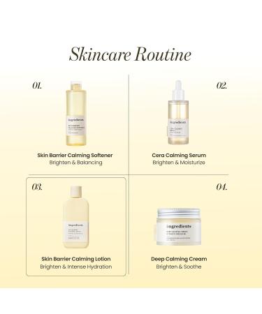 ONGREDIENTS Skin Barrier Calming Lotion | Lightweight Moisturizer for Dry Sensitive Skin | Centella 9-Peptide Complex Glucose Soothing Calming Hydrating | Vegan Korean skincare (7.43 fl Oz) 7.43 Ounce (Pack of 1) - Buy Online on GoSupps.com