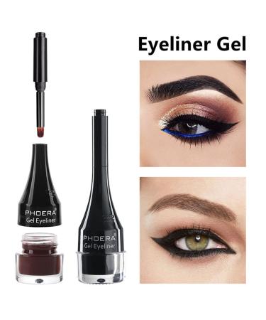 Go Ho Black Gel Eyeliner Pot | Matte Cream High Pigmented Eye Makeup with Brush | Smooth Matte Finish | Women's Gel Eye Liner 202 Black - Buy Online on GoSupps.com