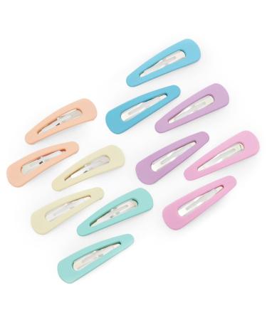 Large Snap Hair Clips for Women and Girls 6 Pastel Colors (2.4 Inches 12 Pack)