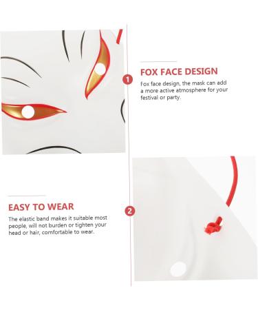 Garneck Fuchsmaske Half Face Cosplay Mask | White Japanese Fox Masquerade Mask for Parties & Festivals | Anbu Fox Dress Up Decoration - Buy Online on GoSupps.com