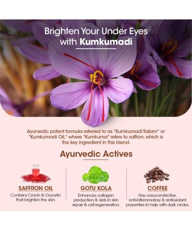Kumkumadi Under Eye Serum - Dark Circles & Wrinkles Saffron & Gotu Kola 10ml | All Skin Types Men & Women - Buy Online on GoSupps.com