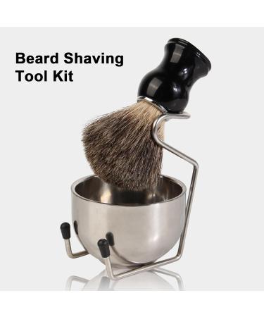 Premium Men's Wet Shaving Razor Set with Brush Holder Soap Shell & Cleaning Tools - Roof Hair Shaving Brush Gift Set for Smooth Shaves - Buy Online on GoSupps.com