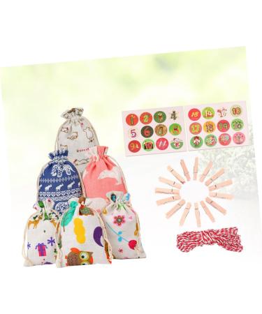 RORPOIR 51pcs Christmas Countdown Calendar Christmas Calendar Pouch Christmas Hanging Halloween Burlap Bag - Buy Online on GoSupps.com