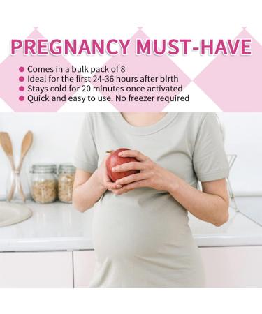 Perineal Ice Pack Pain Relief for Postpartum & Hemorrhoid Discomfort - 8 Instant Cold Compress Packs with Absorbent Maternity Pad - Buy Online on GoSupps.com