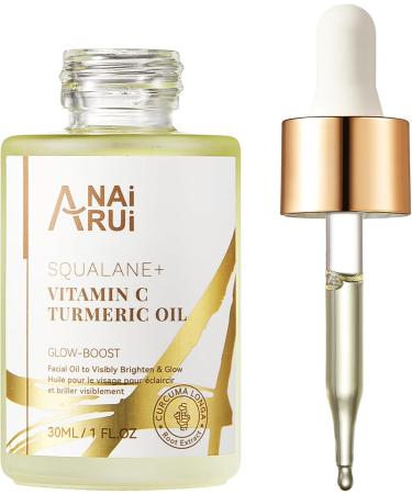 ANAiRUi Facial Oil antiaging turmeric facial oil with squalane and vitamin C antiwrinkle correction of dark spots lightening of the skin hair 30 ml turmeric VC facial oil - Buy Online on GoSupps.com